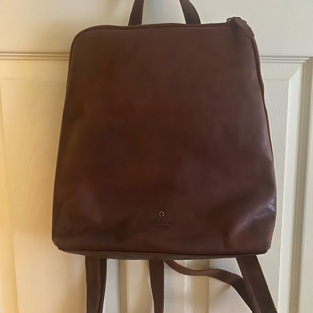 Backpack, small, brown leather